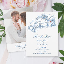 Edgartown MA Elegant Navy Blue Wedding Save The Date