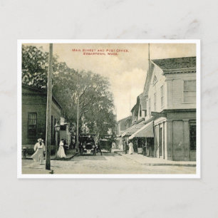Edgartown MA Main St Postamt im Vintage-Stil Postkarte