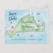 Edgartown Marthas Vineyard Karte Save the Date (Vorderseite)