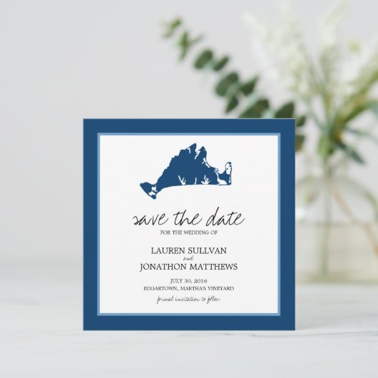 Edgartown Martha's Weingarten Hochzeit retten das Save The Date (Stehend Vorderseite)