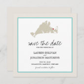 Edgartown Martha's Weingarten Hochzeit retten das  Save The Date (Vorne/Hinten)