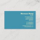 Edge etikettiert - gebürstetes Blau Visitenkarte (Rückseite)