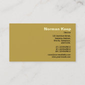 Edge etikettiert Monogram - Golden Embossed Tex Visitenkarte (Rückseite)