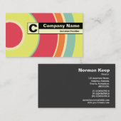 Edge etikettiert Monogramm - farbiger Kreis 01 Visitenkarte (Vorne/Hinten)