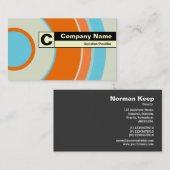 Edge etikettiert Monogramm - farbiger Kreis 03 Visitenkarte (Vorne/Hinten)