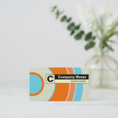 Edge etikettiert Monogramm - farbiger Kreis 03 Visitenkarte (Stehend Vorderseite)