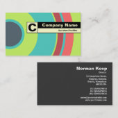 Edge etikettiert Monogramm - farbiger Kreis 04 Visitenkarte (Vorne/Hinten)