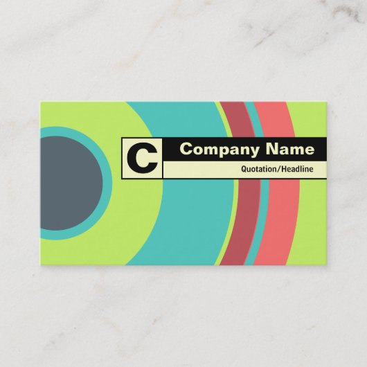 Edge etikettiert Monogramm - farbiger Kreis 04 Visitenkarte (Vorderseite)