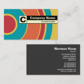 Edge etikettiert Monogramm - farbiger Kreis 05 Visitenkarte (Vorne/Hinten)