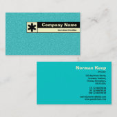 Edge Label - Aqua Embossed Tex Visitenkarte (Vorne/Hinten)