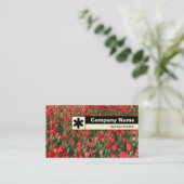 Edge Label - Bed of Red Tulips 02 Visitenkarte (Stehend Vorderseite)