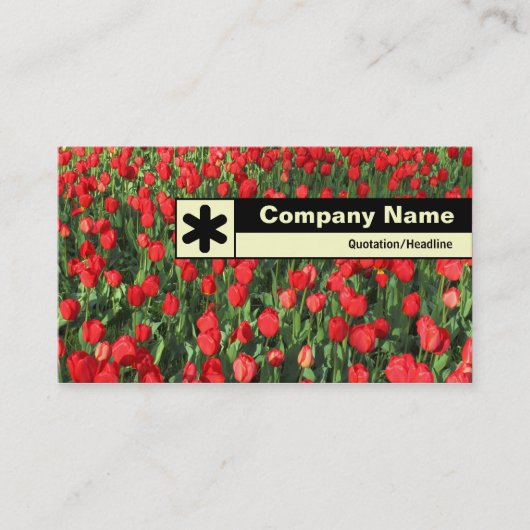 Edge Label - Bed of Red Tulips 02 Visitenkarte (Vorderseite)