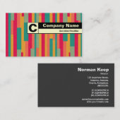 Edge Label Monogram - Abstrakt 240113 Visitenkarte (Vorne/Hinten)