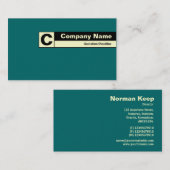 Edge Label Monogram - Aquamarin 006666 Visitenkarte (Vorne/Hinten)
