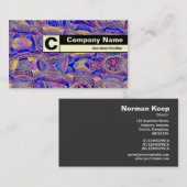 Edge Label Monogram - Fraktal Abstrakt 061012a Visitenkarte (Vorne/Hinten)