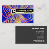 Edge Label Monogram - Fraktal Abstrakt 061012d Visitenkarte (Vorne/Hinten)