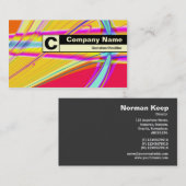 Edge Label Monogram - Fraktal Abstrakt 061012e Visitenkarte (Vorne/Hinten)