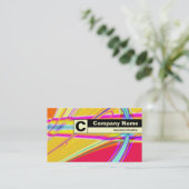 Edge Label Monogram - Fraktal Abstrakt 061012e Visitenkarte (Stehend Vorderseite)