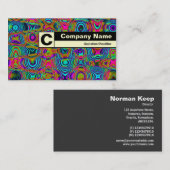 Edge Label Monogram - Fraktal Abstrakt 19111a Visitenkarte (Vorne/Hinten)