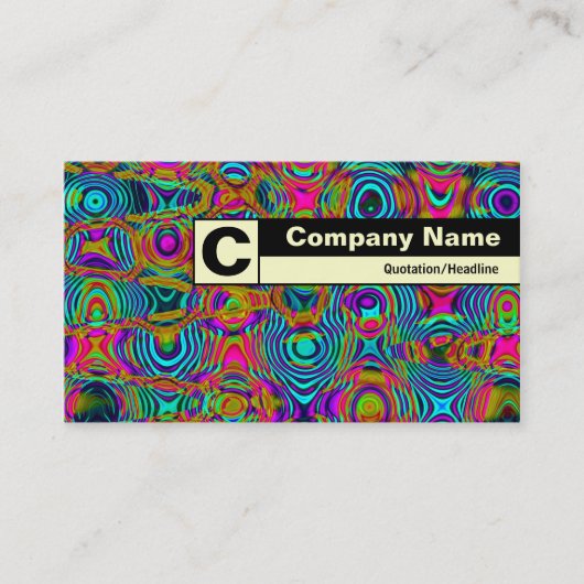 Edge Label Monogram - Fraktal Abstrakt 19111a Visitenkarte (Vorderseite)