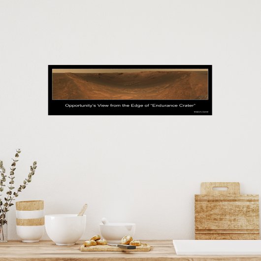 Edge of Endurance Crater Rover View on Mars Poster (Küche)