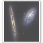 Edge-On Galaxy Ngc 4302 & Tilted Galaxy Ngc 4298 Aufkleber (Vorderseite)