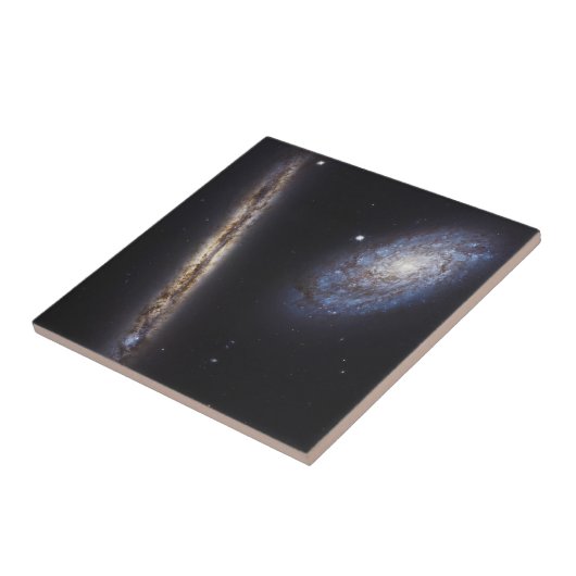 Edge-On Galaxy Ngc 4302 & Tilted Galaxy Ngc 4298 Fliese (Seite)