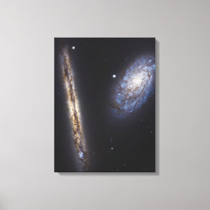 Edge-On Galaxy Ngc 4302 & Tilted Galaxy Ngc 4298 Leinwanddruck