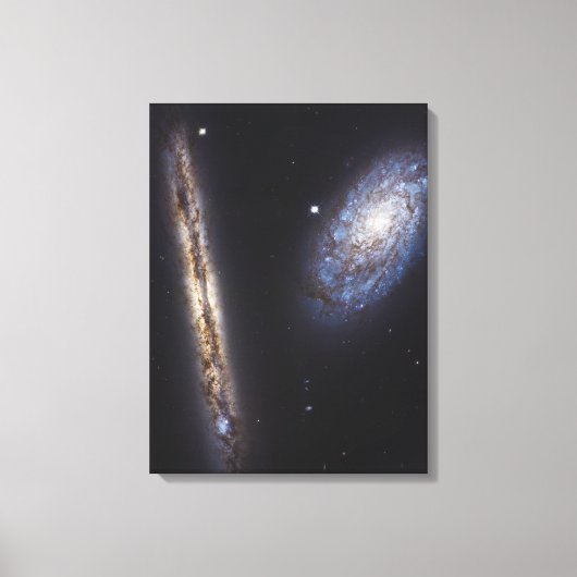 Edge-On Galaxy Ngc 4302 & Tilted Galaxy Ngc 4298 Leinwanddruck (Vorderseite)