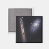 Edge-On Galaxy Ngc 4302 & Tilted Galaxy Ngc 4298 Magnet (Vorderseite/Rückseite)