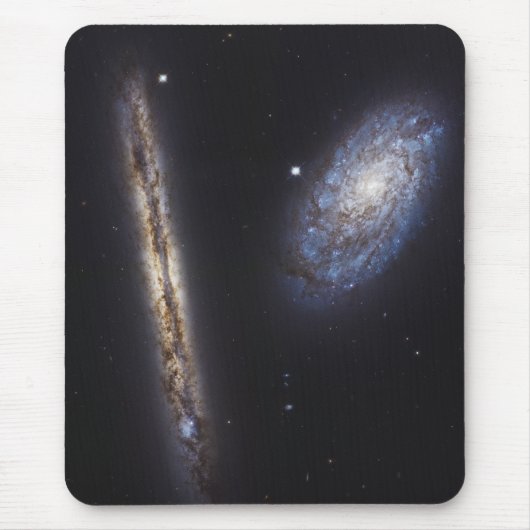 Edge-On Galaxy Ngc 4302 & Tilted Galaxy Ngc 4298 Mousepad (Vorne)