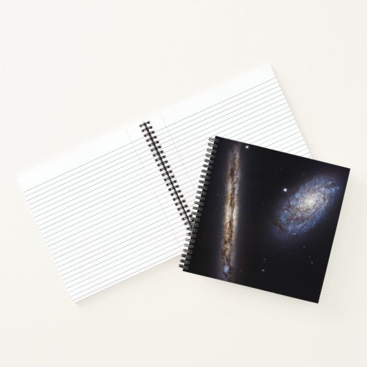 Edge-On Galaxy Ngc 4302 & Tilted Galaxy Ngc 4298 Notizblock (Innenseite)