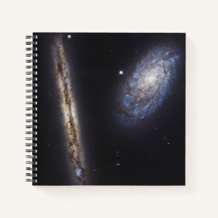 Edge-On Galaxy Ngc 4302 & Tilted Galaxy Ngc 4298 Notizblock