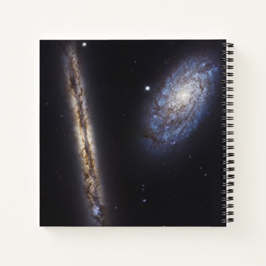 Edge-On Galaxy Ngc 4302 & Tilted Galaxy Ngc 4298 Notizblock (Rückseite)