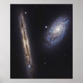 Edge-On Galaxy Ngc 4302 & Tilted Galaxy Ngc 4298 Poster (Vorne)