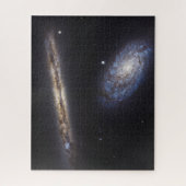Edge-On Galaxy Ngc 4302 & Tilted Galaxy Ngc 4298 Puzzle (Vertikal)