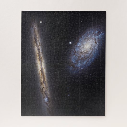 Edge-On Galaxy Ngc 4302 & Tilted Galaxy Ngc 4298 Puzzle (Vertikal)