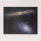 Edge-On Galaxy Ngc 4302 & Tilted Galaxy Ngc 4298 Puzzle (Horizontal)