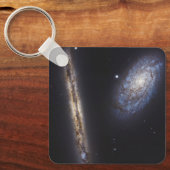 Edge-On Galaxy Ngc 4302 & Tilted Galaxy Ngc 4298 Schlüsselanhänger (Vorderseite)