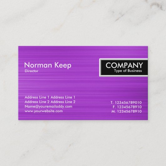 Edge-Tag - Lila Textur gebürstet Visitenkarte (Vorderseite)