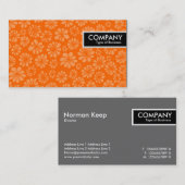 Edge-Tag - Orange Bloral Visitenkarte (Vorne/Hinten)