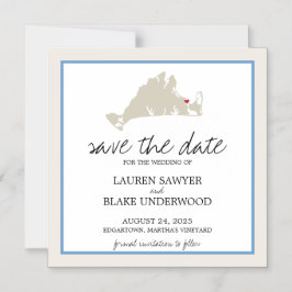 Edgertown Martha's Weingarten Hochzeit retten das  Magneteinladung