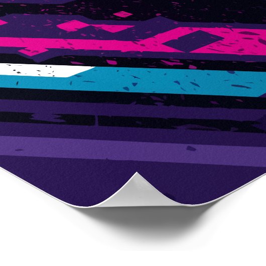 Edgy Abstrakt Diagonal Geometric Design Poster (Ecke)