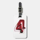 Edgy Abstrakt Red and Black Number 4 Gepäckanhänger (Vorderseite vertikal)