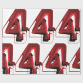 Edgy Abstrakt Red and Black Number 4 Geschenkpapier (Flach)