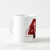 Edgy Abstrakt Red and Black Number 4 Kaffeetasse (Vorderseite Links)