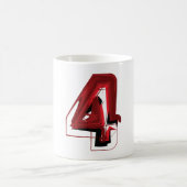 Edgy Abstrakt Red and Black Number 4 Kaffeetasse (Mittel)