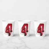 Edgy Abstrakt Red and Black Number 4 Pappbecher