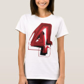 Edgy Abstrakt Red and Black Number 4 T-Shirt (Vorderseite)