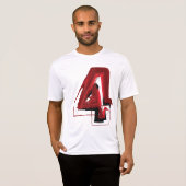 Edgy Abstrakt Red and Black Number 4 T-Shirt (Vorne ganz)